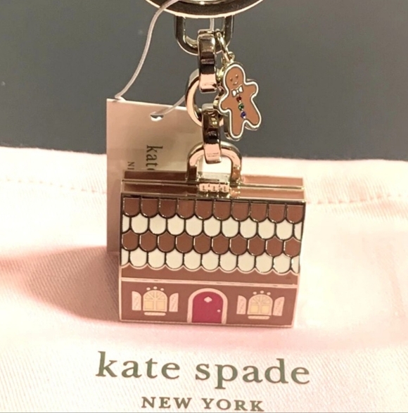 kate spade Accessories - NEW Kate Spade ♠️ Gingerbread House Keychain Bag Charm Fob 3D Novelty Gift